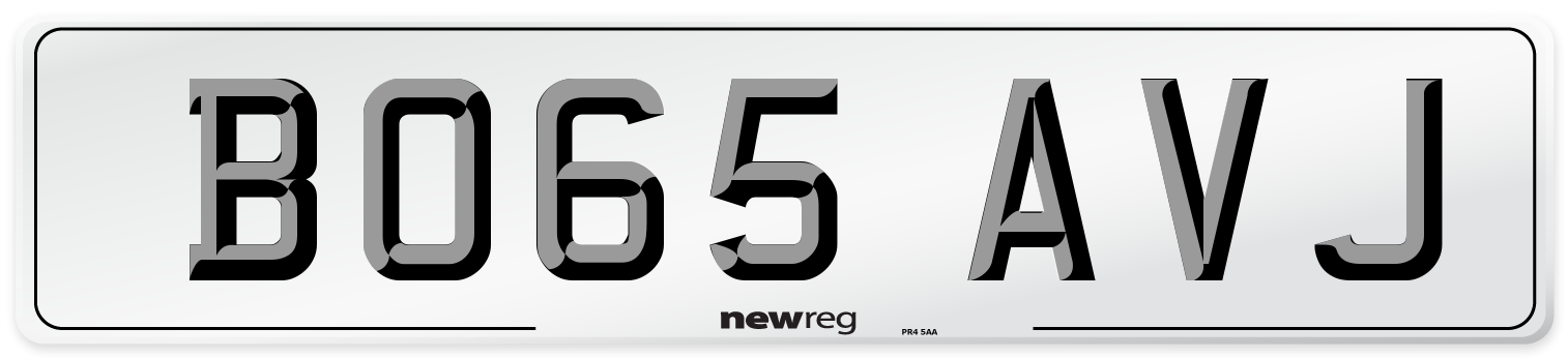 BO65 AVJ Number Plate from New Reg